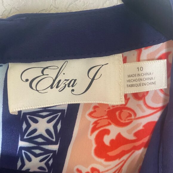 Eliza J Dress Womens Size 10 Bohemian Paisley Print Handkerchief Asymmetrical Co - Picture 2 of 16